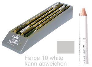 Resim Kajalstift BK DELUXE Farbe 10 white 20 cm, mit Anspitzer im 12er Tray von BK COSMETIC