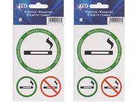 Bild von Etiketten ''Rauchen erlaubt'' / ''Rauchen verboten'', enthält 3 Etiketten in 2 Größen