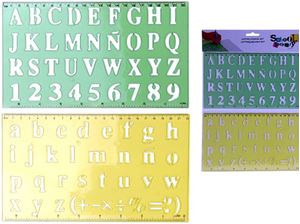 Изображение Zeichenschablonen Buchstaben 2 Stück im, Headerbeutel mit Klein- und Großbuchstaben