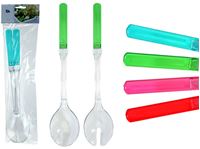 Resim Salatbesteck 2 Teile im Polybag mit Header, 30 cm lang 4 verschiedene Farben