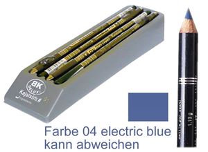 Resim Kajalstift BK DELUXE Farbe 04 electric blue 20 cm, mit Anspitzer im 12er Tray von BK COSMETIC