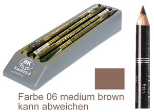 Resim Kajalstift BK DELUXE Farbe 07 medium brown 20 cm, mit Anspitzer im 12er Tray von BK COSMETIC