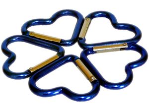 Resim Karabiner ''Herz'' aus Aluminium, 40x5 mm, blau