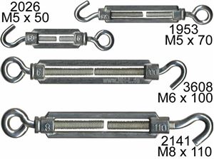 Resim Seilspanner Spannschloß Druckguss M5 x 70, verzinkt