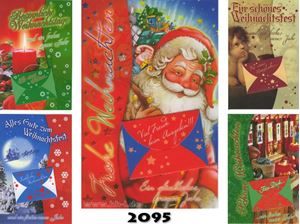 Изображение Weihnachts-Karte bunt gemischt, mit Geldcuvert, einzeln mit Cuvert in Cellophan verpackt
