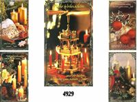 Image de Weihnachts-Karte Motive mit Kerzen und Kugeln, mit Goldrand, einzeln mit Cuvert in Cello verpackt