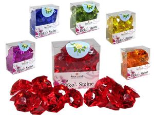 Bild von Deko-Steine aus Acryl in 6 Farben, Diamant groß, 160g in PVC-Box