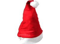 Bild von Weihnachtsmann-Mütze aus Filz mit Bommel, One Size ,d 29 L 38 cm rot/weiss