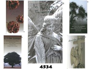 Resim Trauer-Karte, teilweise Schwarz-/Weiß-Motive, einzeln mit Kuvert in Cellophan verpackt
