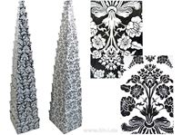 Image de Boxenset Kartonage 15tlg. schwarz-weiß Ornamente, 2fach sort. kl.Box:9x5x5cm bis gr.Box:37x30x15cm
