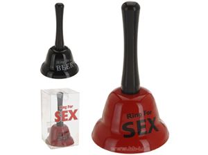 Resim Tischglocke Ring for ''Sex'' or ''Beer'', 2fach sort., der ultimative Partyspaß, im PVC Box