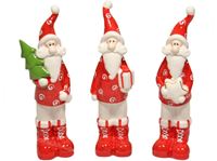 Bild von Weihnachtsmann, Keramik, stehend, 2fach sort., creme/ rot, hochwertig, LBH: 8x8x16 cm