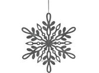 Resim Schneeflocke zum Hängen, silber-glänzend, aus Kunststoff, LBH: 20x20x0,2 cm, in Polybag