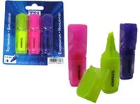 Immagine di Textmarker Mini, 3er Pack mit Taschenclip, in den Farben Neongelb, Neonrosa, Neonlila