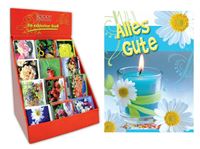 Image de Display Minikarten mit Klammer / Klammerkarten Geburtstag & Allg. Wünsche, 120 Klammerkarten, 12 Motive, verschiedene Motive