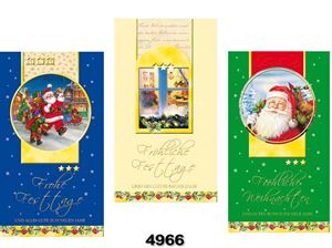 Imagen de Weihnachts-Karte mit aufwendiger Goldprägung, Weihnachtsmann- und Weihnachtskranz-Motiven