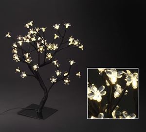 Resim LED Baum 45cm, 48 LED warmweiss, mit Blüten,nur für innen