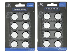 Obrazek Batterien Lithium Knopfzellen CR2032 8er Pack, werden unteranderem für LED Teelichter gebraucht