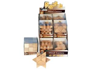 Resim Holz Geduldsspiel 7x7 cm 4fach sortiert, in PVC Box im 12er Display