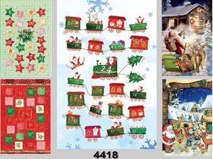Immagine di Weihnachts-Karte Adventskalenderkarte mit farbigen, Kuvert Fachhandelskarten im 30er Verkaufsdisplay