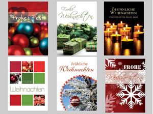 Immagine di Display Minikarten mit Klammer / Weihnachten, 120 Klammerkarten, 12 Motive, Weihnachten
