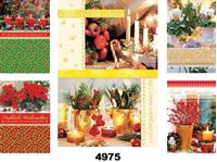 Afbeelding van Weihnachts-Karte mit dekorativen Motiven, einzeln mit Umschlag in Cellophan verpackt