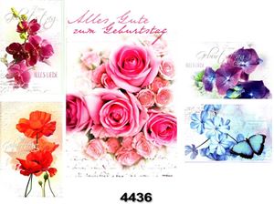 Immagine di Geburtstags-Karte mit modernen Blumenmotiven, Fachhandelskarten im 30er Verkaufsdisplay