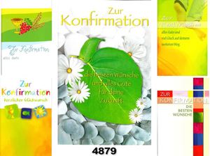 Resim Konfirmations-Karte mit modernen Motiven, einzeln mit Kuvert in Cellophan verpackt