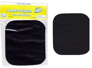 Resim Bügel-Jeansflicken Farbe schwarz 9,5 x 10,5 cm, im Headerbeutel