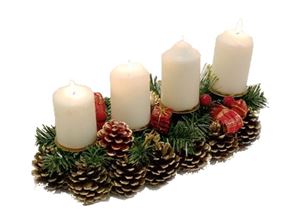 Afbeelding van Weihnachtskerzenhalter aus Kunststoff für 4 Kerzen,, im offenen Pappkarton