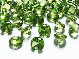 Εικόνα της Deko-Steine aus Acryl, licht grün, Diamant 20 mm, 10 Stück in PVC Blisterbeutel mit Euroloch
