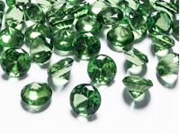Изображение Deko-Steine aus Acryl, grün, Diamant 20 mm, 10 Stück in PVC Blisterbeutel mit Euroloch