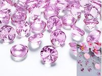 Изображение Deko-Steine aus Acryl, pink, Diamant 20 mm, 10 Stück in PVC Blisterbeutel mit Euroloch