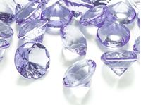 Imagen de Deko-Steine aus Acryl, lila, Diamant 30 mm, 5 Stück in PVC Blisterbeutel mit Euroloch