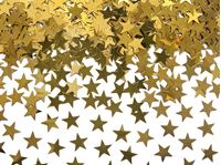 Resim Confetti goldene Sterne, 10 mm im Foliebeutel mit Euroloch 30g