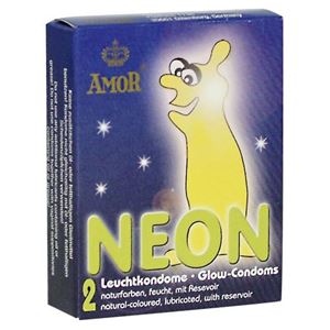 Picture of AMOR Neon Glow in the Dark Kondome - 2 Stück