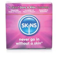 Afbeelding van Skins - Kondome mit Riffeln und Noppen 4 Stück
