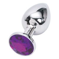 Afbeelding van Buttplug aus Metall mit Kristall in Violett
