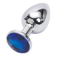 Afbeelding van Buttplug aus Metall mit blaue kristal