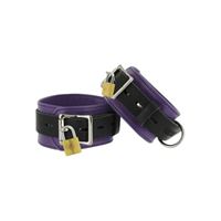 Εικόνα της Strict Leather Purple and Black Deluxe Locking Cuffs