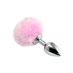 Изображение Glatter, großer Buttplug Häschenschwanz in Silber