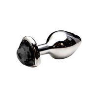 Изображение Glatter silberner Buttplug mit herzförmigem Kristall