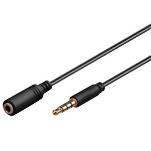 Afbeelding van Audio Verlängerungskabel 3,5 Klinke auf 3,5 Buchse - 0,5 Meter - 4-polig, passend für  Apple iPad / iPad 2 / iPad 3 / iPad 4