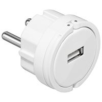 Picture of Ladegerät / Adapter 230V auf 1x USB, 1A , WHITE (mit 2-fach USB Adapter auf 2x seitlicher Ladeanschluss)