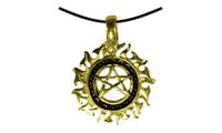 Immagine di Anhänger Pentagramm Sonne gold