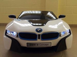 Изображение Kinderfahrzeug - Elektro Auto - "BMW i8 - iVision" - lizenziert mit 2x 12V Motoren- weiss