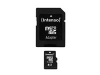 Afbeelding van MicroSDHC 4GB Intenso +Adapter CL10 Blister