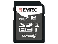 Afbeelding van SDHC 16GB EMTEC CL10 Platinum 80MB/s UHS-I U3 Blister