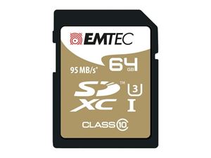 Image de SDXC 64GB EMTEC SpeedIn CL10 95MB/s FullHD 4K UltraHD Blister