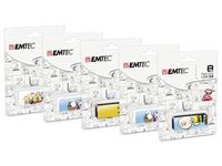 Resim USB FlashDrive 8GB EMTEC Peanuts Blister - 5 Stück Pack